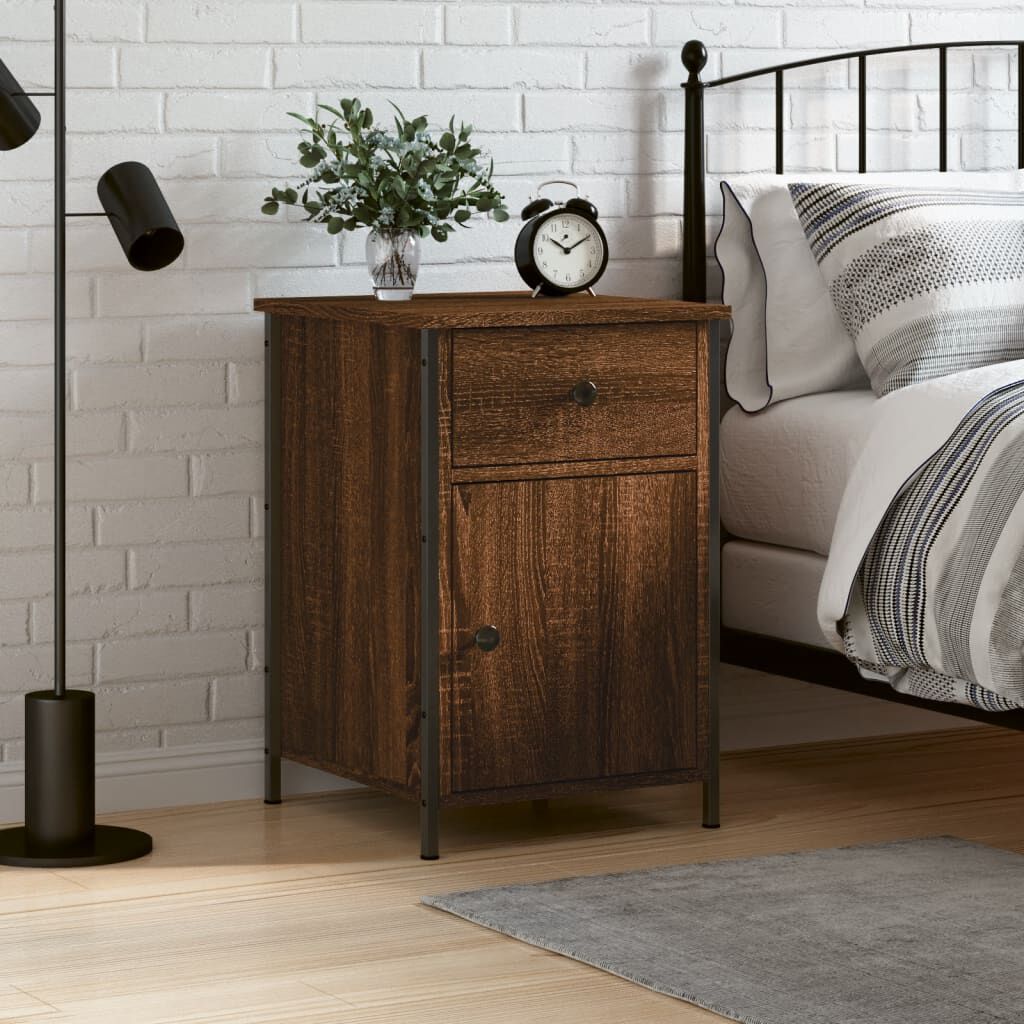 vidaXL Κομοδίνο Καφέ Δρυ 40 x 42 x 60 εκ. από Επεξεργασμένο Ξύλο