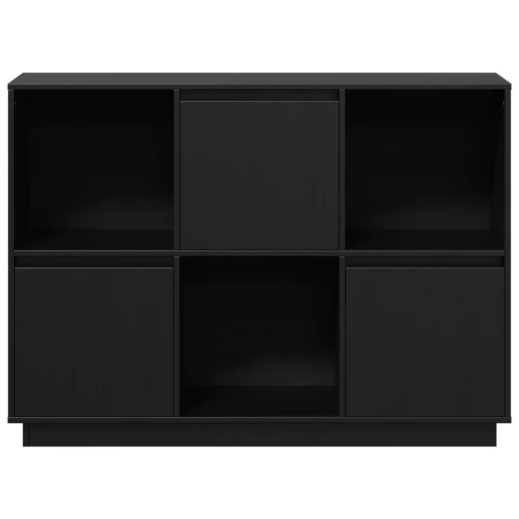 vidaXL Ντουλάπι Μαύρος 110,5x35x80 εκ. από Μασίφ Ξύλο Πεύκου