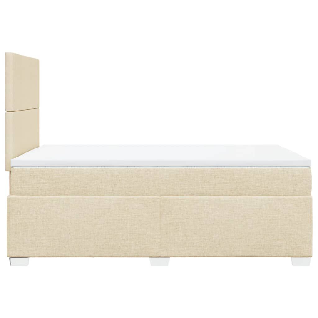 vidaXL Κρεβάτι Boxspring με Στρώμα Κρεμ 120x200 εκ. Υφασμάτινο