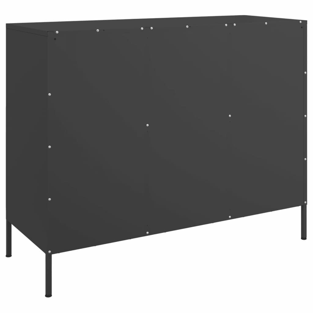 vidaXL Ντουλάπι Μαύρο 100,5x39x79 εκ. από Χάλυβα