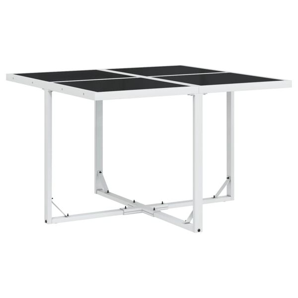 vidaXL Σετ Τραπεζαρίας Κήπου 9 τεμ. Λευκός από Textilene με Μαξιλάρια