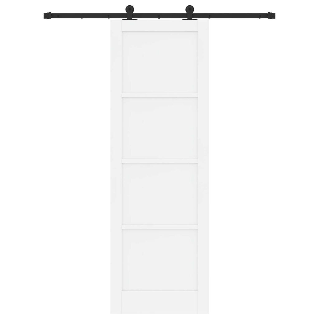 vidaXL Σετ Συρόμενης Πόρτας Λευκό και μαύρο 78 x 232 cm