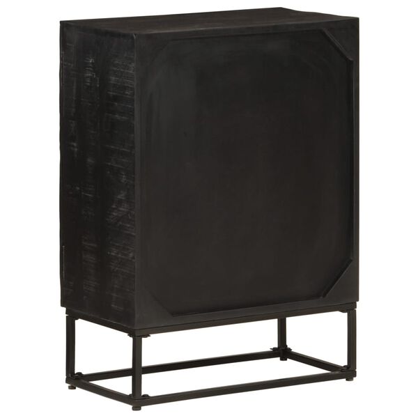 vidaXL Ντουλάπι Μαύρο 55x30x76 εκ. από Μασίφ Ξύλο Μάνγκο και Σίδηρο