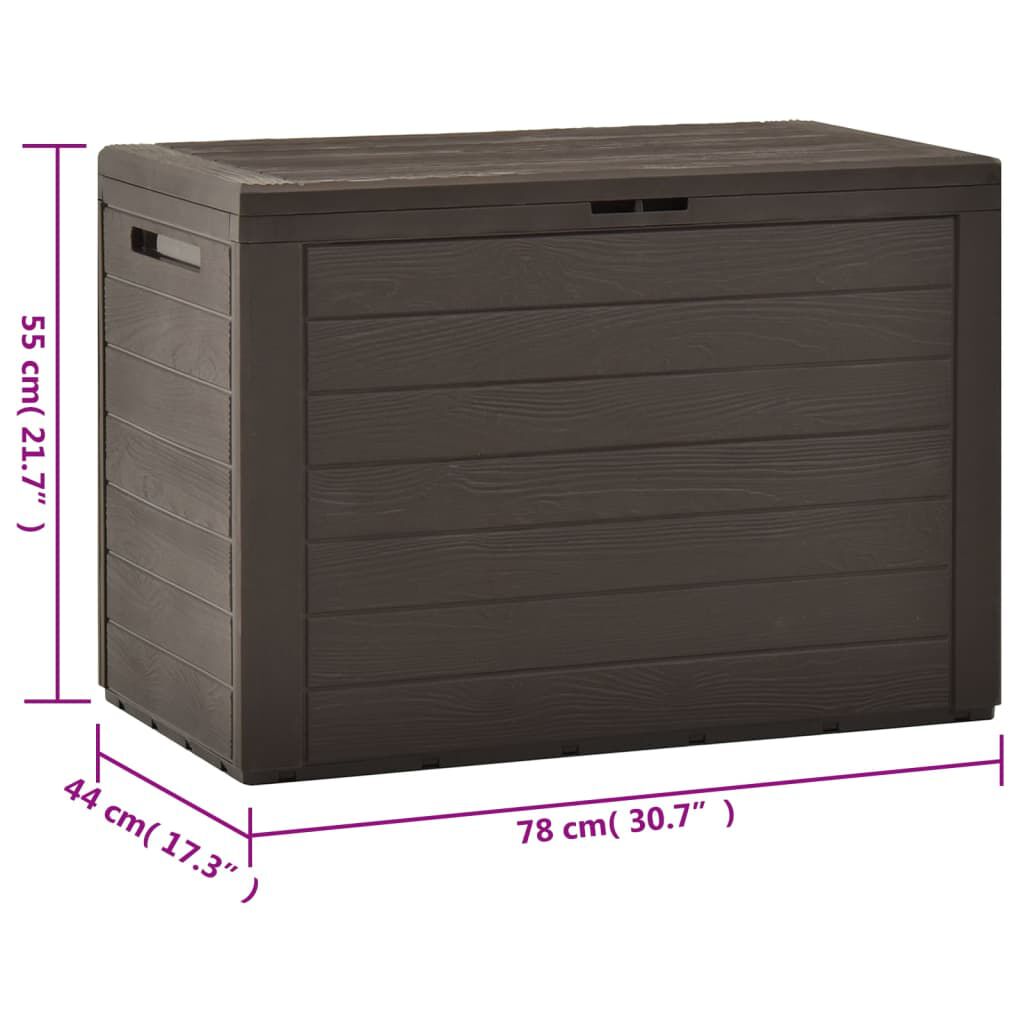 vidaXL Μπαούλο Αποθήκευσης Κήπου Καφέ 78 x 44 x 55 εκ.