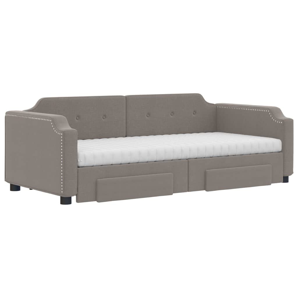 vidaXL Καναπές Κρεβάτι Συρόμενος Taupe 80x200 εκ. Υφασμάτινος Συρτάρια
