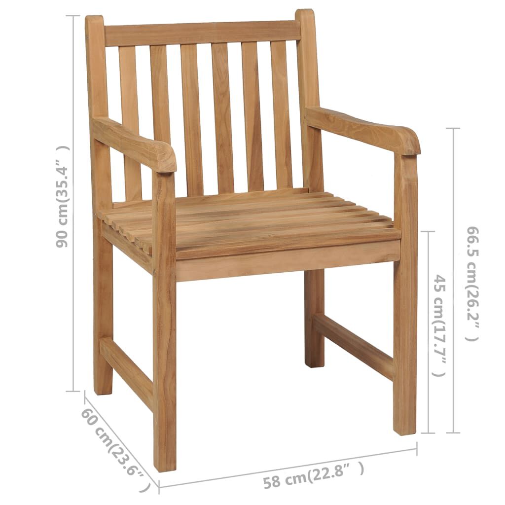vidaXL Καρέκλες Κήπου 2 τεμ. από Μασίφ Ξύλο Teak με Taupe Μαξιλάρια