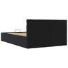 vidaXL Πλαίσιο Κρεβατιού Αποθ. Χώρο/LED Μαύρο 120x200 εκ. Δερματίνη