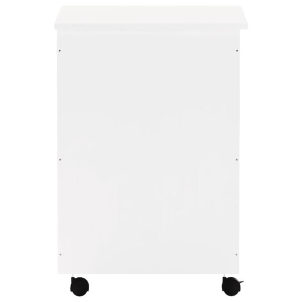 vidaXL Καλάθι Άπλυτων με Τροχούς RANA Λευκό 45x45x64εκ. Μασίφ Πεύκο