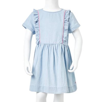 Φόρεμα Παιδικό με Βολάν Απαλό Μπλε 92