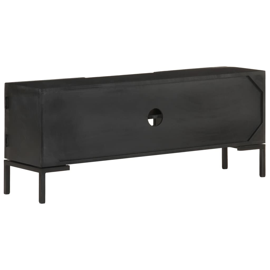 vidaXL Έπιπλο Τηλεόρασης Μαύρο 115 x 30 x 46 εκ. από Μασίφ Ξύλο Μάνγκο