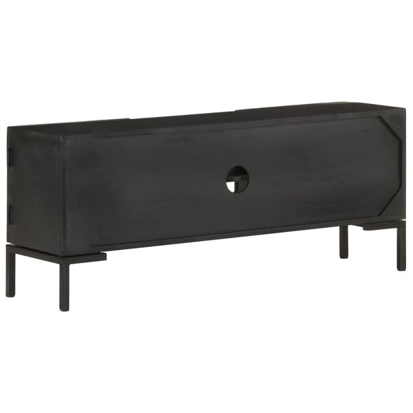 vidaXL Έπιπλο Τηλεόρασης Μαύρο 115 x 30 x 46 εκ. από Μασίφ Ξύλο Μάνγκο