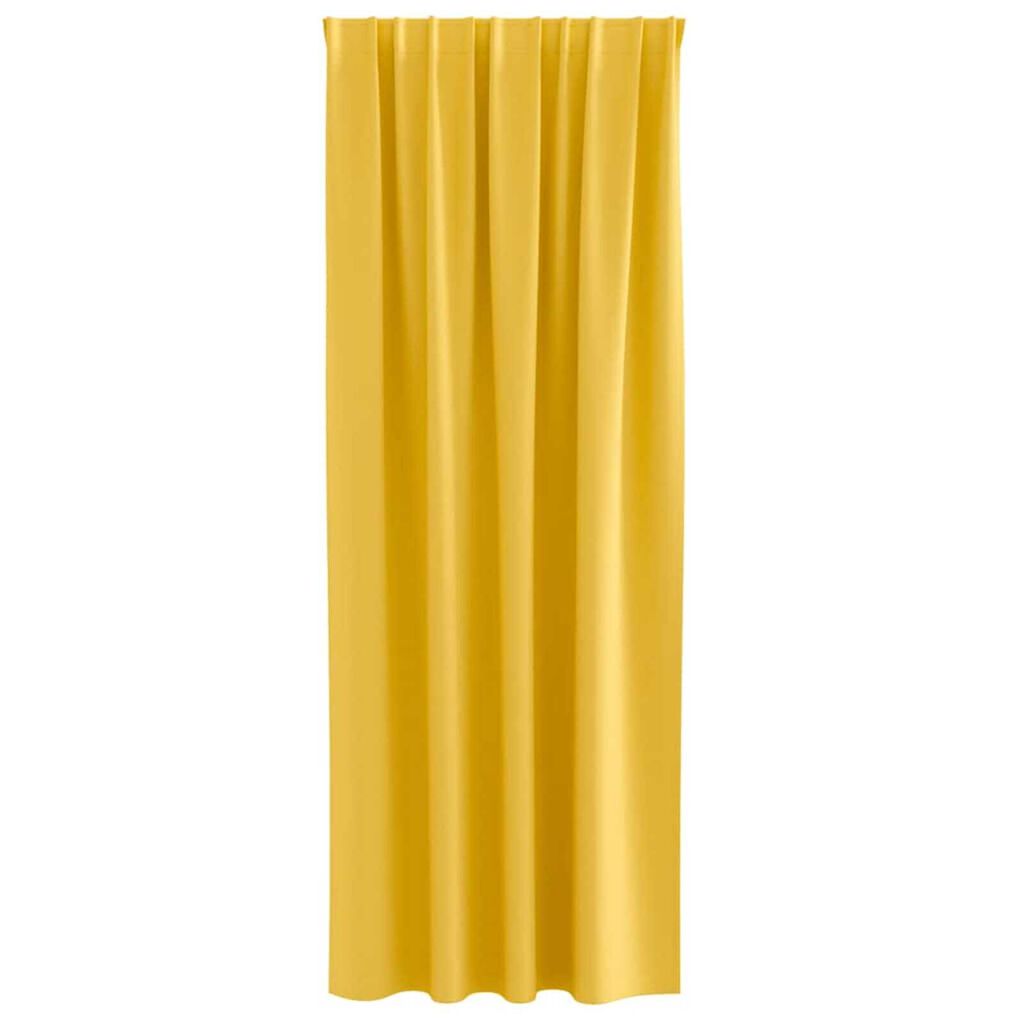 vidaXL Κουρτίνες με κουρτίνες 2 pcs κίτρινο μουσταρδί Πολυεστέρας