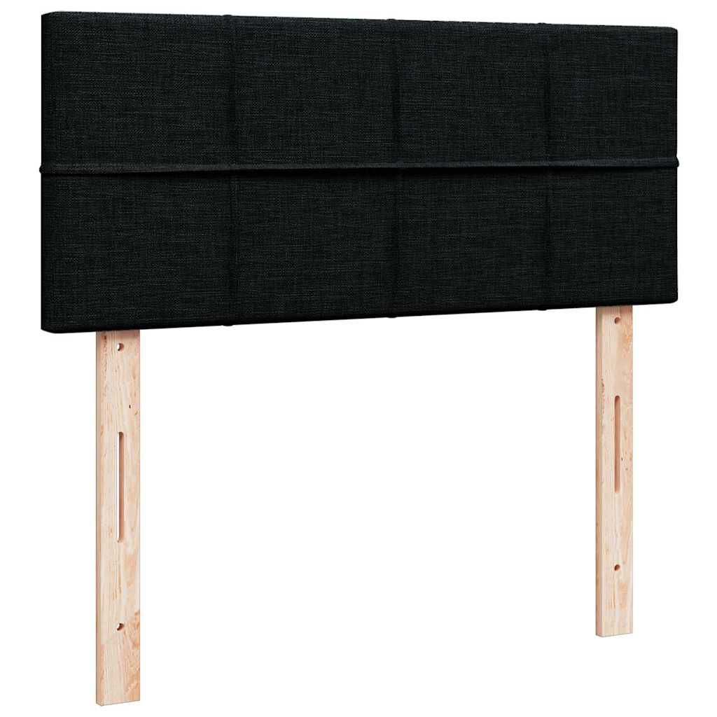 vidaXL Οθωμανικό κρεβάτι με στρώμα & LEDs Μαύρο 120x200 cm Ύφασμα