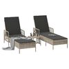 vidaXL Ξαπλώστρα 2 pcs Ανοιχτό γκρι 35 x 35 x 32 εκ. συνθετικό ρατάν