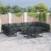 vidaXL Σετ Καναπέ Κήπου με μαξιλάρι 13 pcs Μαύρο Αλουμίνιο