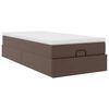 vidaXL Οθωμανικό κρεβάτι με στρώμα καφέ 100x200cm Faux Leather