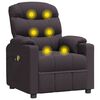 vidaXL Πολυθρόνα Μασάζ Ηλεκτρική Σκούρο Καφέ Υφασμάτινη