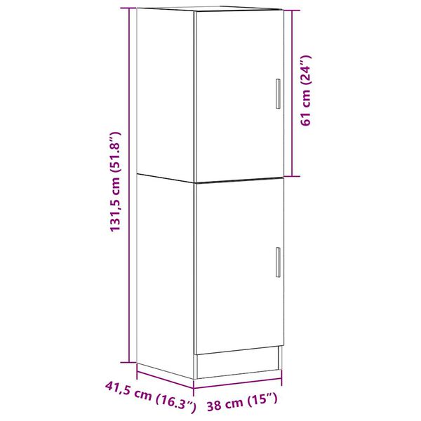 vidaXL Ντουλάπι Κουζίνας Όψη Παλαιού Ξύλου 38x41,5x131,5εκ. Επεξ. Ξύλο