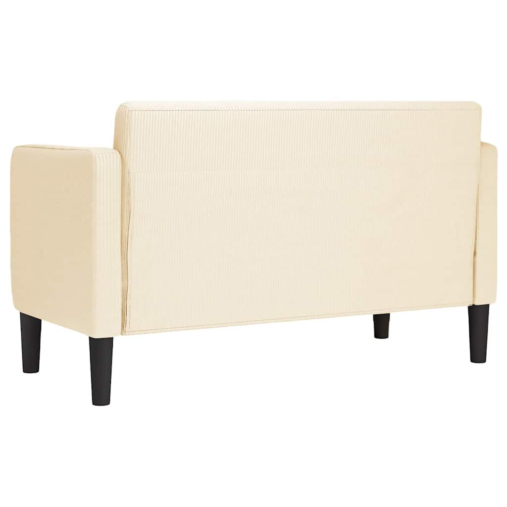 vidaXL Καναπές Loveseat Κρεμ 109 εκ. ύφασμα Corduroy