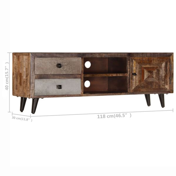 vidaXL Έπιπλο Τηλεόρασης 118 x 30 x 40 εκ. από Μασίφ Ξύλο Μάνγκο