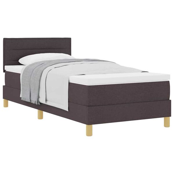 vidaXL Κρεβάτι box spring με στρώμα με στρώμα Σκούρο καφέ Σκούρο καφέ