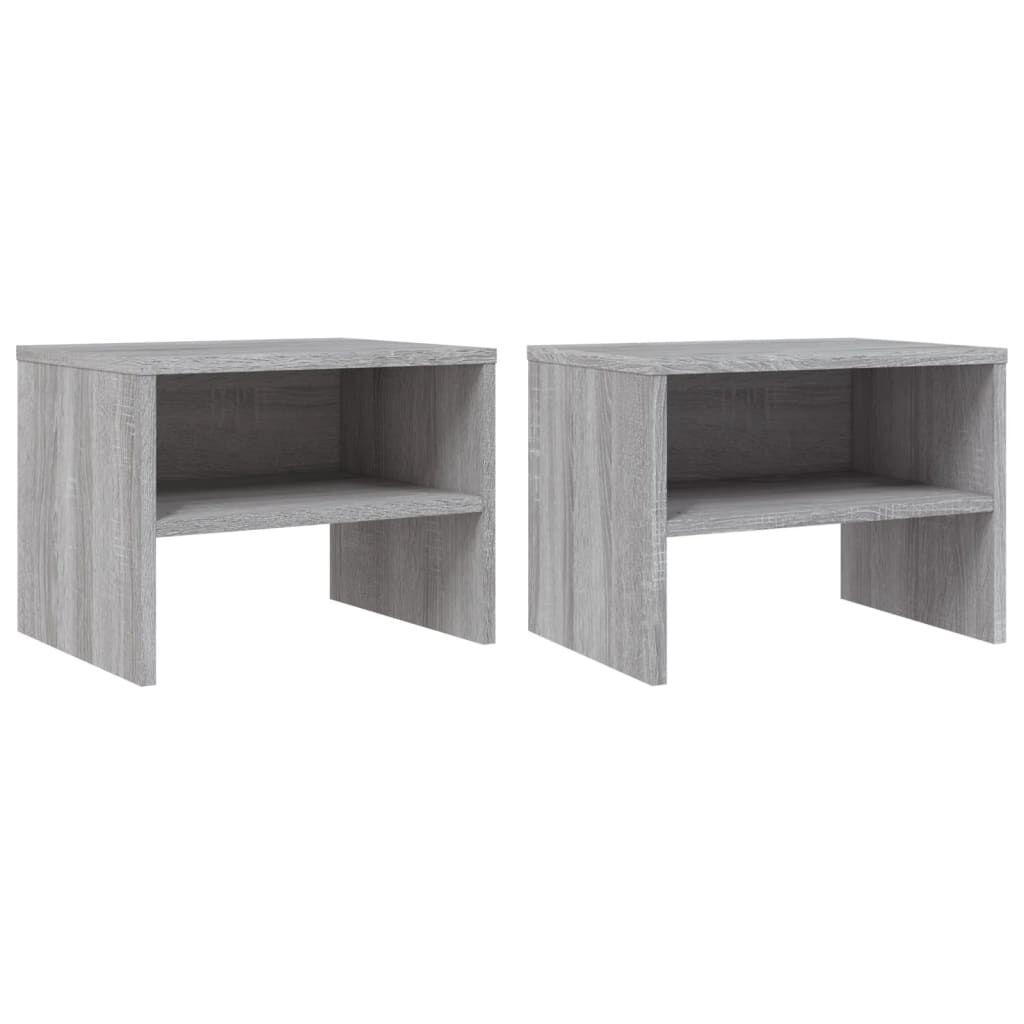 vidaXL Κομοδίνα 2 Τεμ. Γκρι Sonoma 40x30x30 εκ. από Επεξεργασμένο Ξύλο