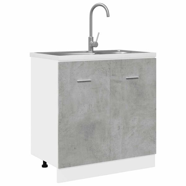 vidaXL Ντουλάπι Νεροχύτη Lyon Γκρι Σκυροδέματος 80x46x81,5εκ.