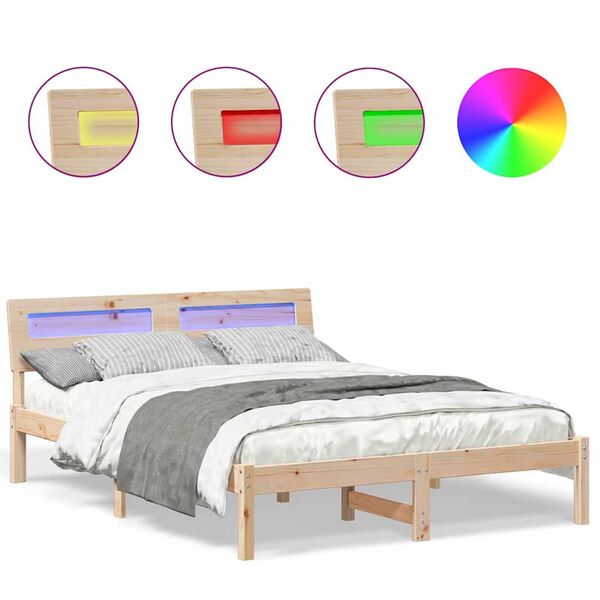 vidaXL Σκελετός Κρεβατιού Καφέ 120 x 190 cm Μασίφ ξύλο πεύκου