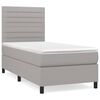 vidaXL Κρεβάτι Boxspring με Στρώμα Ανοιχτό Γκρι 80x200 εκ. Υφασμάτινο