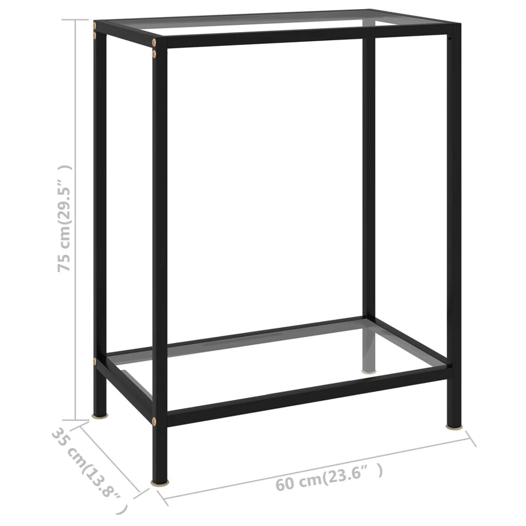 vidaXL Τραπέζι Κονσόλα Διαφανές 60 x 35 x 75 εκ. από Ψημένο Γυαλί