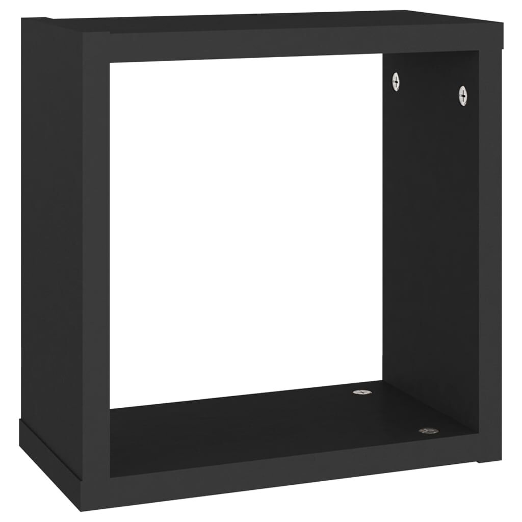 vidaXL Ράφια Κύβοι Τοίχου 2 τεμ. Μαύρα 30 x 15 x 30 εκ.