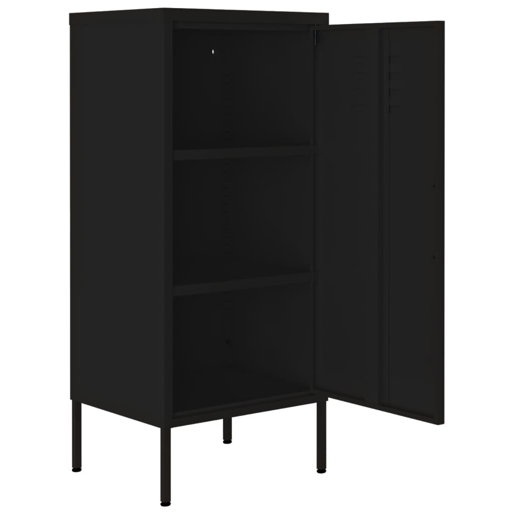 vidaXL Ντουλάπι Αποθήκευσης Μαύρο 42,5x35x101,5 εκ. από Ατσάλι