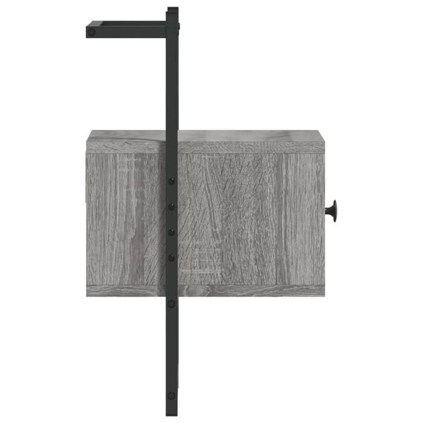vidaXL Κομοδίνο Επιτοίχιο Γκρι Sonoma 35x30x51 εκ. από Επεξεργ. Ξύλο