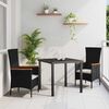 vidaXL Σέτ φαγητού για κήπο με μαξιλάρι 5 pcs Μαύρο Πολυ ράταν