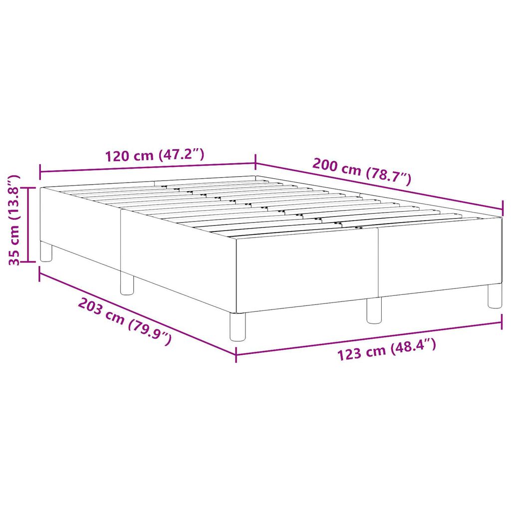 vidaXL Κρεβάτι Σκελετός Σκούρο Γκρι 120x200 εκ. Από Καρντουρόι