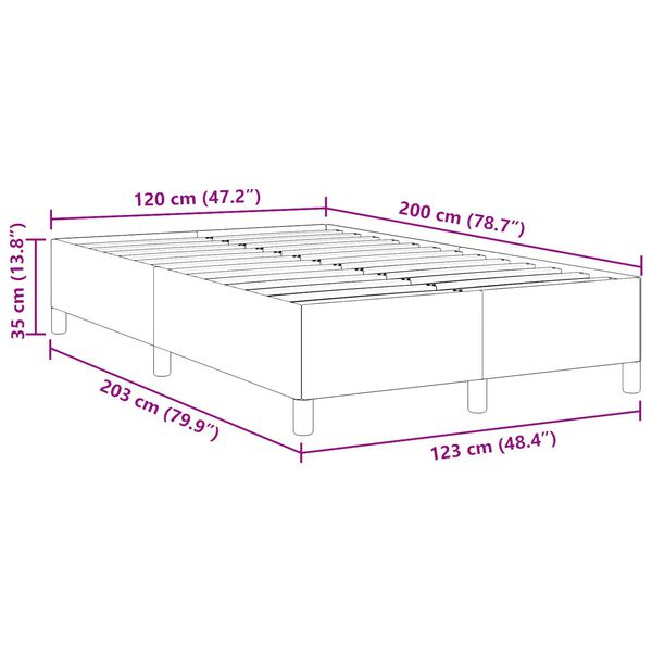 vidaXL Κρεβάτι Σκελετός Σκούρο Γκρι 120x200 εκ. Από Καρντουρόι