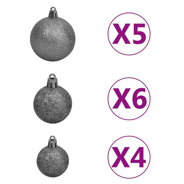 vidaXL Χριστουγεν. Δέντρο Τεχνητό Αρθρωτό με 150 LED & Μπάλες 120 εκ.