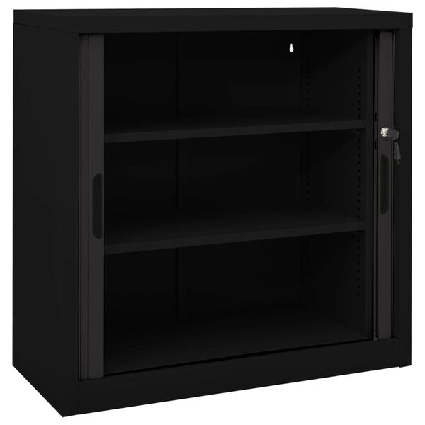 vidaXL Ντουλάπι με Συρόμενη Πόρτα Μαύρο 90 x 40 x 90 εκ. Ατσάλινο