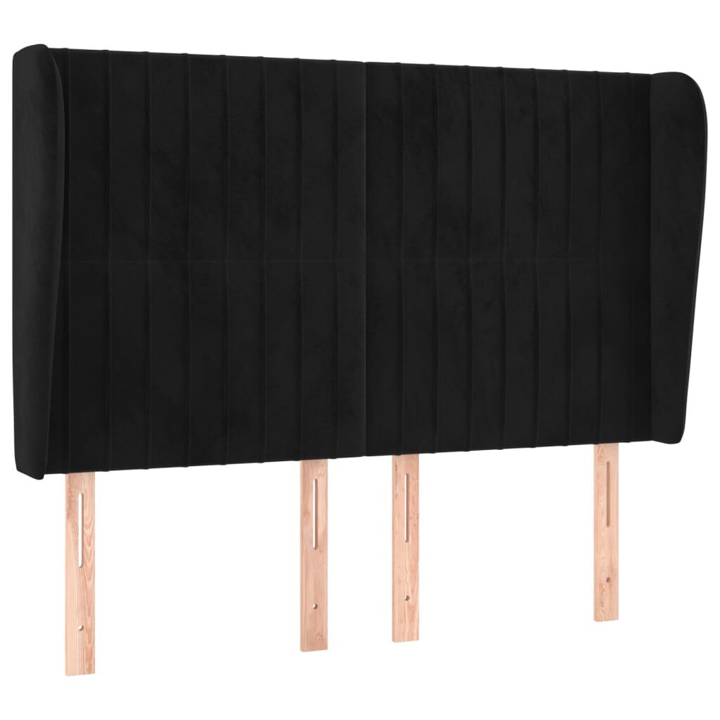 vidaXL Κεφαλάρι με Πτερύγια Μαύρο 147x23x118/128 εκ. Βελούδινο