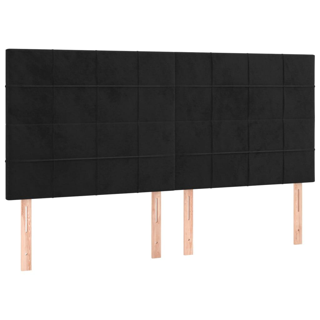 vidaXL Κεφαλάρια Κρεβατιού 4 τεμ. Μαύρο 100x5x78/88 εκ. Βελούδινο