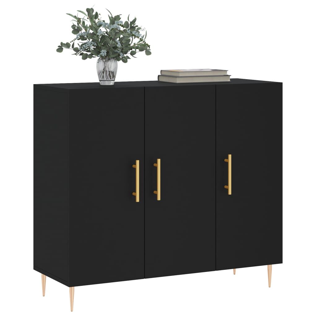 vidaXL Ντουλάπι Μαύρο 90 x 34 x 80 εκ. από Επεξεργασμένο Ξύλο