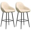 vidaXL Σκαμπό Μπαρ 2 τεμ. Κρεμ Βελούδινα
