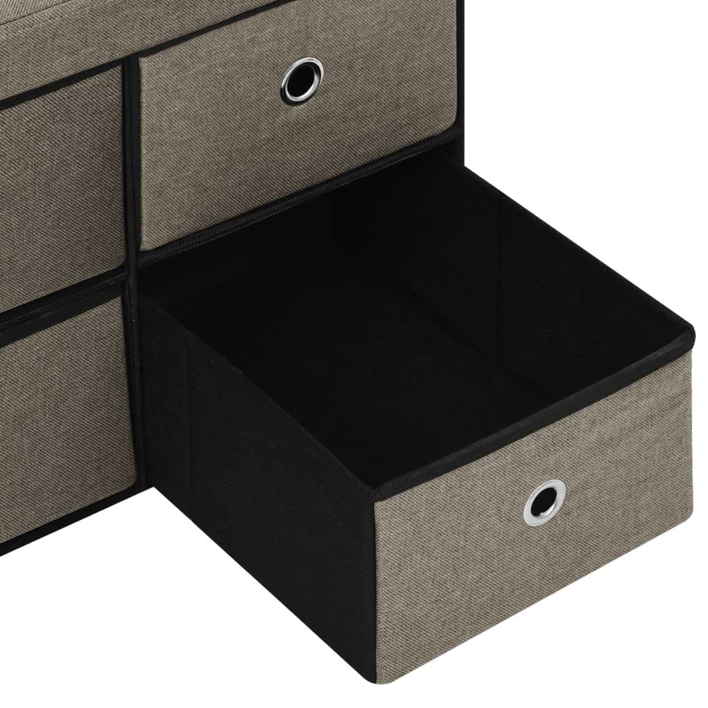 vidaXL Πάγκος Αποθήκευσης Πτυσσόμενος Taupe 76x38x38 εκ Συνθετικό Λινό