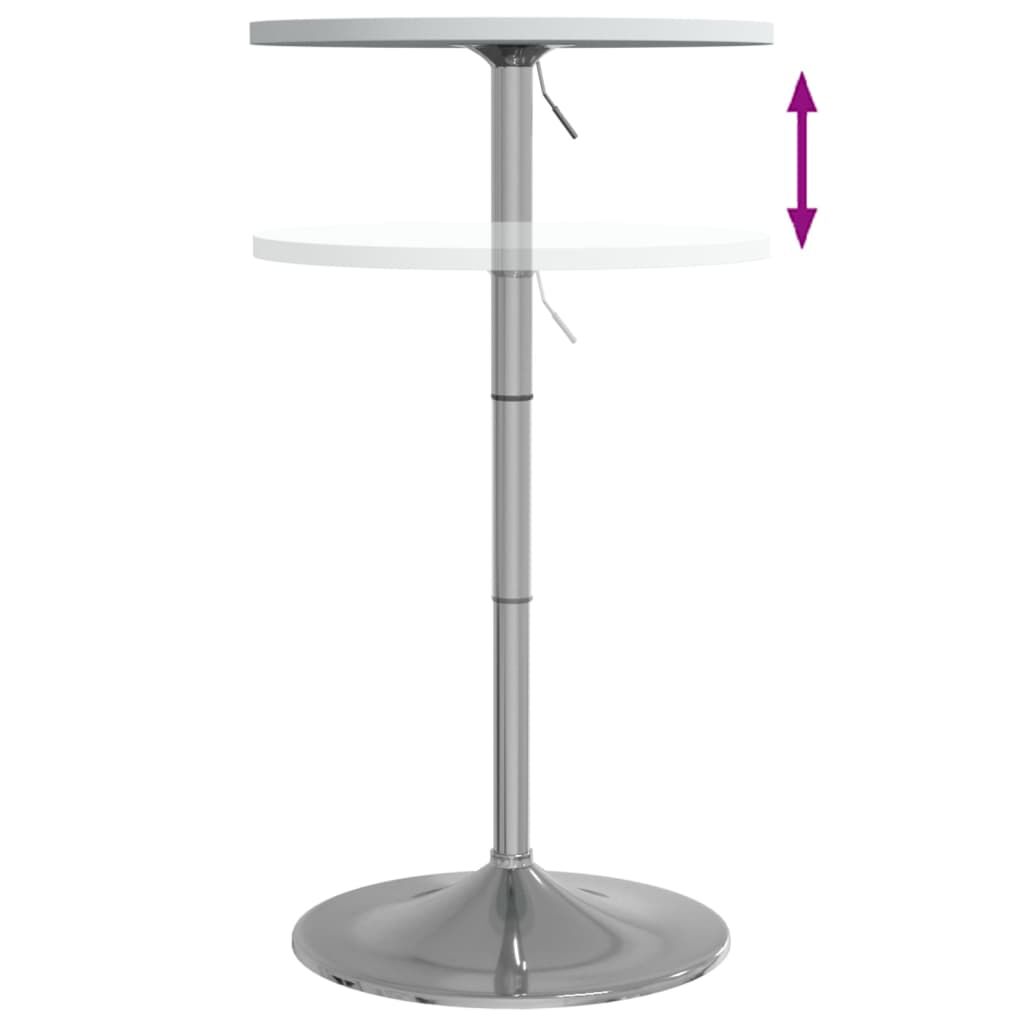 vidaXL Τραπέζι Μπαρ Λευκό 50x50x90 εκ. Επ. Ξύλο / Επιχρωμιωμένο Ατσάλι