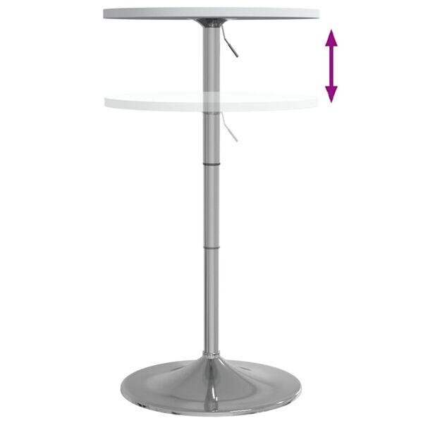 vidaXL Τραπέζι Μπαρ Λευκό 50x50x90 εκ. Επ. Ξύλο / Επιχρωμιωμένο Ατσάλι