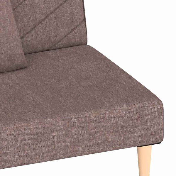 vidaXL Καναπές Κρεβάτι Διθέσιος Taupe Υφασμάτινος με Δύο Μαξιλάρια
