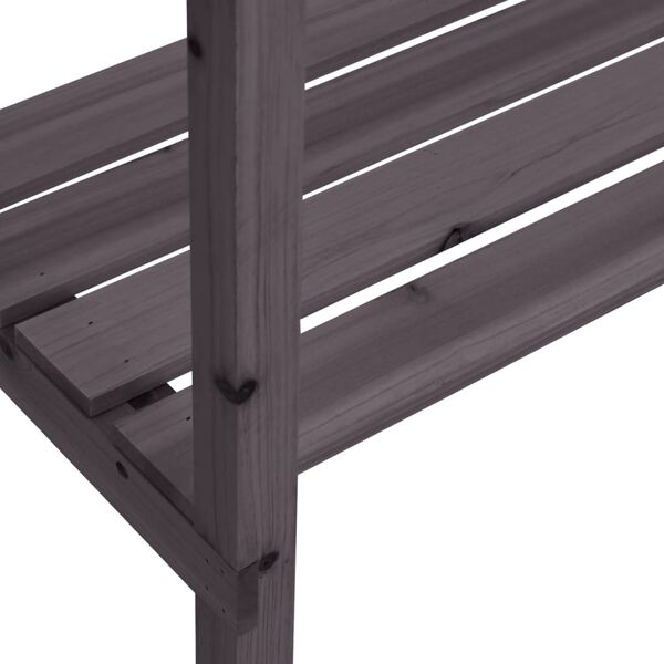 vidaXL Τραπέζι Φυτών με Ράφι Γκρι 78x38x82,5εκ. από Μασίφ Ξύλο Ελάτης