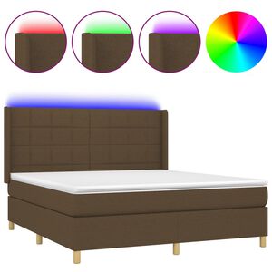 vidaXL &Kappa;&rho;&epsilon;&beta;ά&tau;&iota; Boxspring &mu;&epsilon; &Sigma;&tau;&rho;ώ&mu;&alpha; & LED &Sigma;&kappa;.&Kappa;&alpha;&phi;έ 160x200&epsilon;&kappa;. &Upsilon;&phi;&alpha;&sigma;&mu;ά&tau;&iota;&nu;&omicron;
