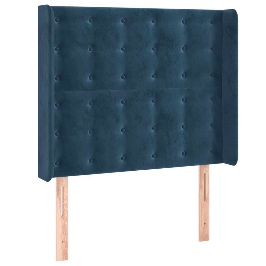vidaXL Κεφαλάρι με Πτερύγια Σκούρο Μπλε 83x16x118/128 εκ. Βελούδινο
