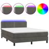 vidaXL &Kappa;&rho;&epsilon;&beta;ά&tau;&iota; Boxspring &mu;&epsilon; &Sigma;&tau;&rho;ώ&mu;&alpha; & LED &Sigma;&kappa;. &Gamma;&kappa;&rho;&iota; 140x190&epsilon;&kappa;. &Beta;&epsilon;&lambda;&omicron;ύ&delta;&iota;&nu;&omicron;